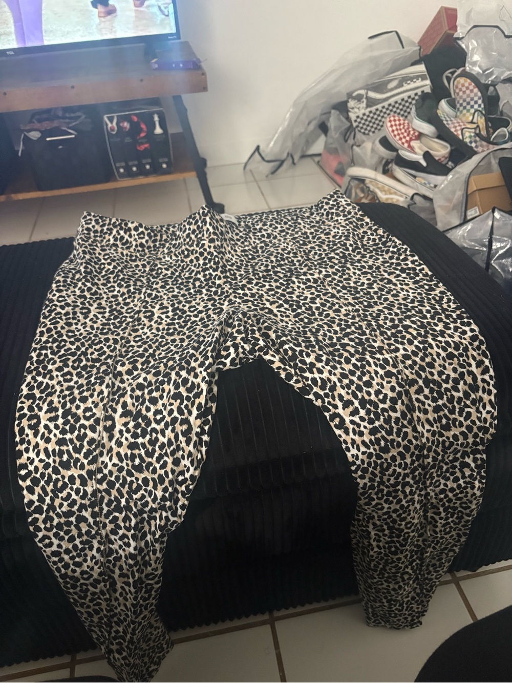 Leopard Print Skinny Leg Women’s Pants - Beige/Black Stevie Pants